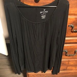 Black long sleeve soft and sexy shirt
